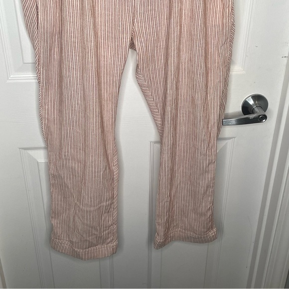 Free People Rumors Yarn Dye Harem Pants Red Stripe High Waist Tie Belt Boho 8 - Picture 6 of 15